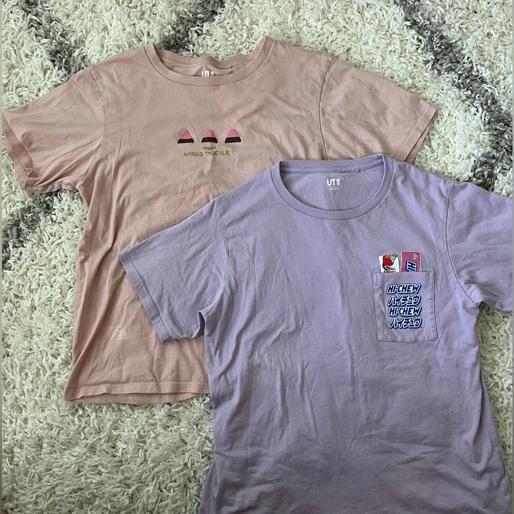 Uniqlo The Brands Okashi T-Shirt Bundle - Meiji Chocolate & Hi-Chew, Size S & M